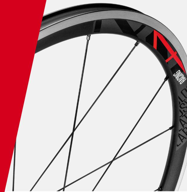 Fulcrum Racing 4 alloy Campagnolo tube-type quick release road wheelset with 35mm rim, featuring lightweight construction and aerodynamic design.