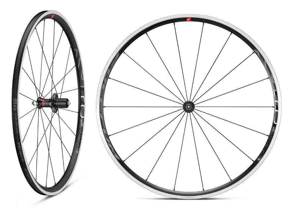 Fulcrum Racing 6 alloy Shimano HG11 tube-type clincher road wheelset with quick-release skewer, 700c size, lightweight cycling components.