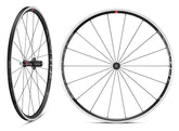 Fulcrum Racing 6 alloy Shimano HG11 tube-type clincher road wheelset with quick-release skewer, 700c size, lightweight cycling components.