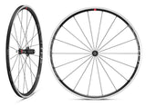 Fulcrum Racing 6 alloy Shimano HG11 tube-type clincher road wheelset with quick-release skewer, 700c size, lightweight cycling components.