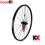 KX Wheels MTB 29-inch double-wall rear disc brake wheel with quick-release boost hub, black finish, 141mm axle spacing