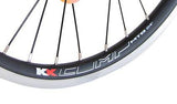 Black KX Wheels 24-inch double-wall bike rim with 36H rim brake compatible for kids' bicycles, part of KX Junior components.