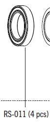 Fulcrum FW Body Bearing RS-011 for cycling wheel components, showing the bearing with metal and plastic parts.