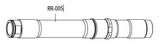 Fulcrum rear hub axle RR-005 replacement part for compatible Fulcrum wheelsets, shown with detailed metal components.