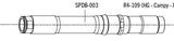 Fulcrum Wheels rear hub axle SPDB-003 for smooth, durable wheel performance, component designed for high-quality bicycle wheels.