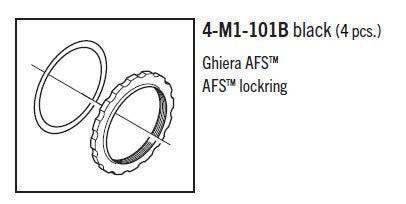 Fulcrum Wheels AFS disc lockring and washer set for secure bike wheel fitment, showing the components in a close-up view.