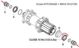 Fulcrum Wheels Option Kit 142/135 HH12 hub replacement for bicycle wheel components, shown with hub parts and tools.