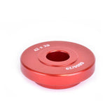 Wheels Manufacturing 29mm SRAM DUB open bore bottom bracket press adapter for workshop use, shown with metal tool and packaging.