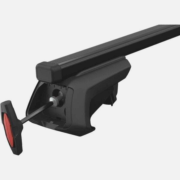 Thule SmartRack XT Squarebar 118 roof rack system with universal raised railing accessory for vehicle roof mounting.