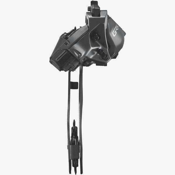 Shimano GRX RD-RX825 Di2 12-speed Shadow+ rear derailleur for double 36T bike drivetrain components, black finish.