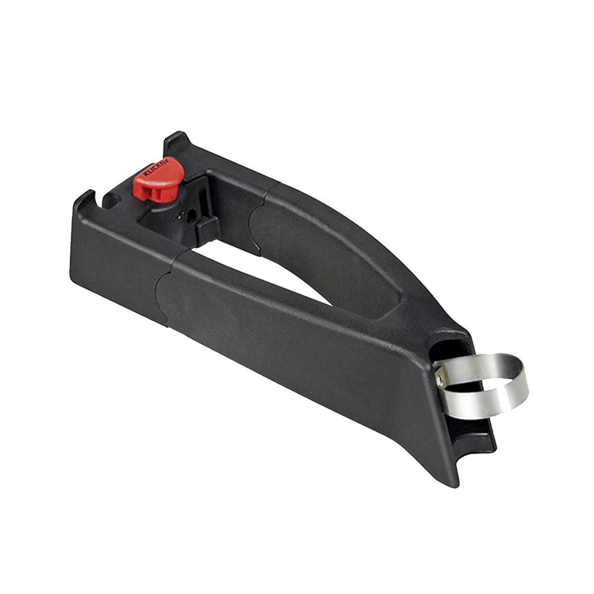Rixen-Kaul KLICKfix seatpost extender bracket for bike bags and baskets, bike accessories mounted on a bicycle seatpost.