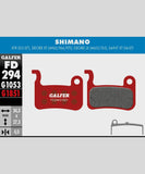 Galfer Advanced bike disc brake pads for trail, enduro, and e-MTB bikes, showing close-up of brake pad components.