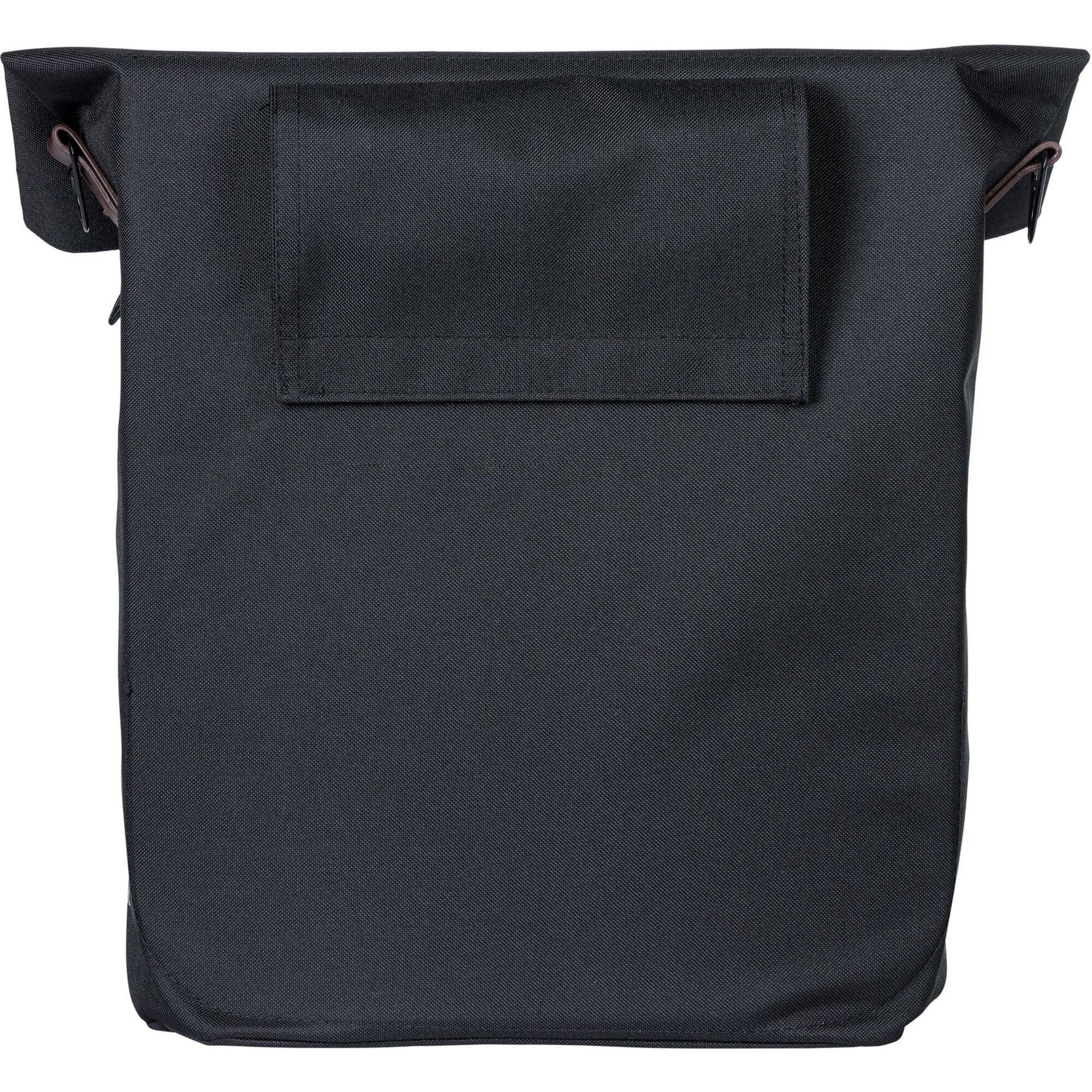 Black Basil City Bicycle Shopper Bag with hook-on system and reflective details, designed for 14-16L capacity.