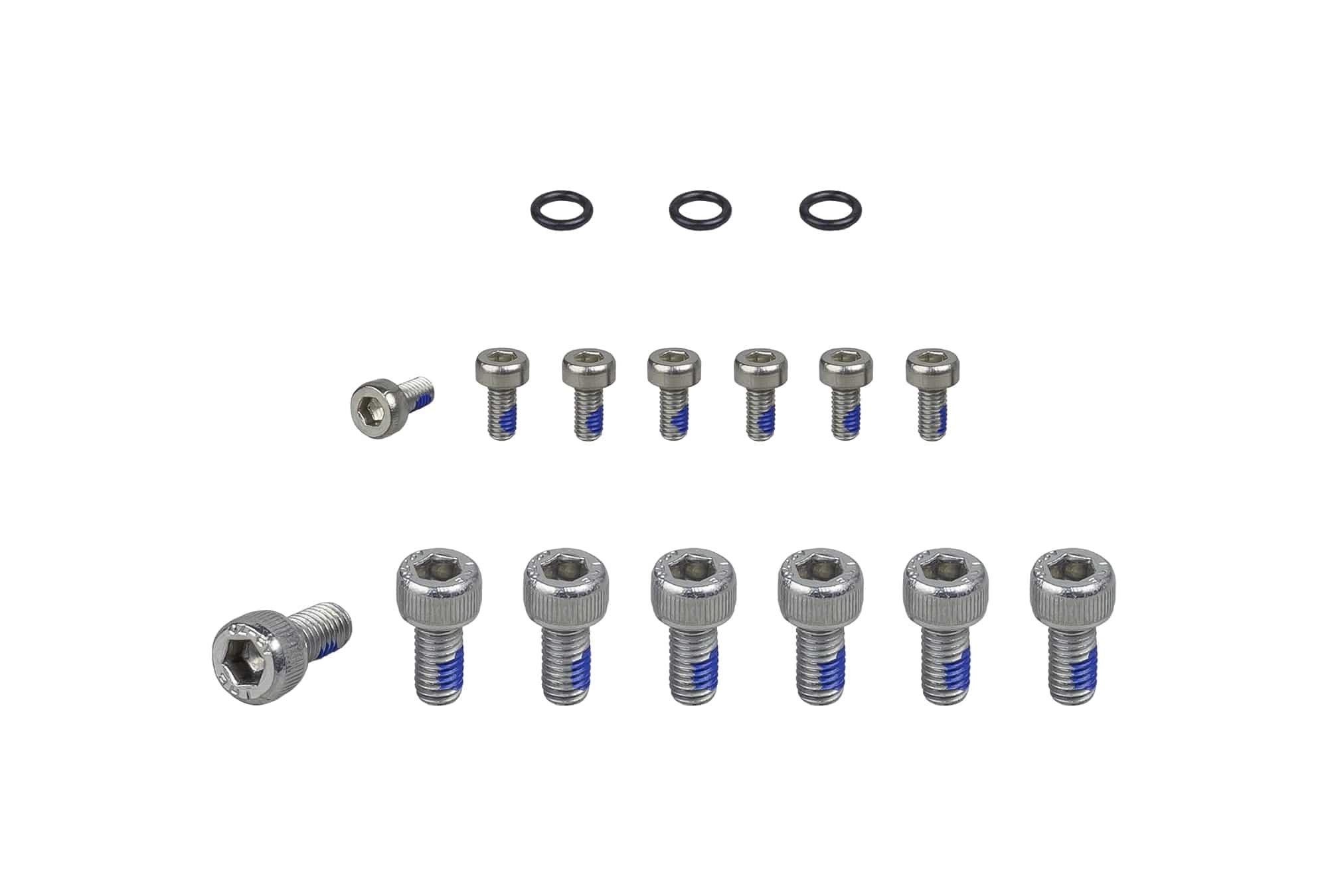Trek Range Boost mounting hardware with Loctite in silver and black, designed for bike accessories installation.