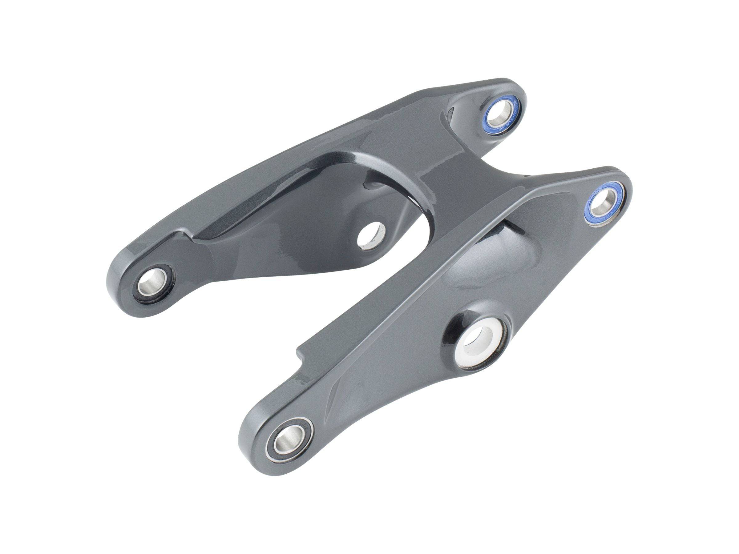 Trek aluminum rocker links for 2021 Slash 29 MTB suspension, mountain bike frame components with detailed metallic finish