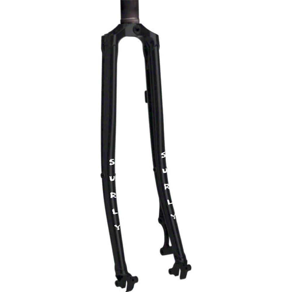 Surly Straggler 650B steel fork with disc brake mounts, ideal for touring and commuting bikes.