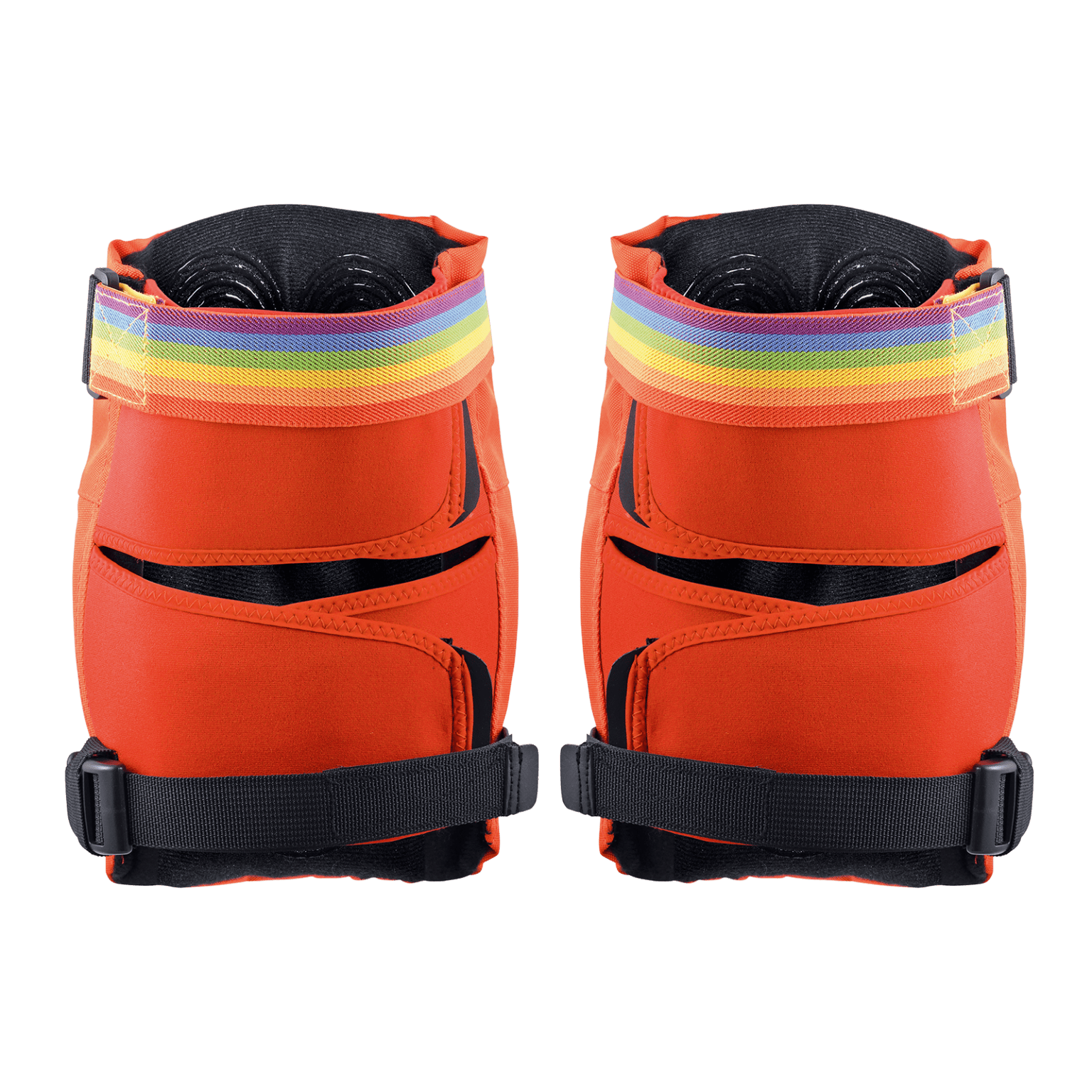 TSG Derby 3.0 Coral and Black XS roller derby kneepad with secure fit, designed for protection and comfort during gameplay.