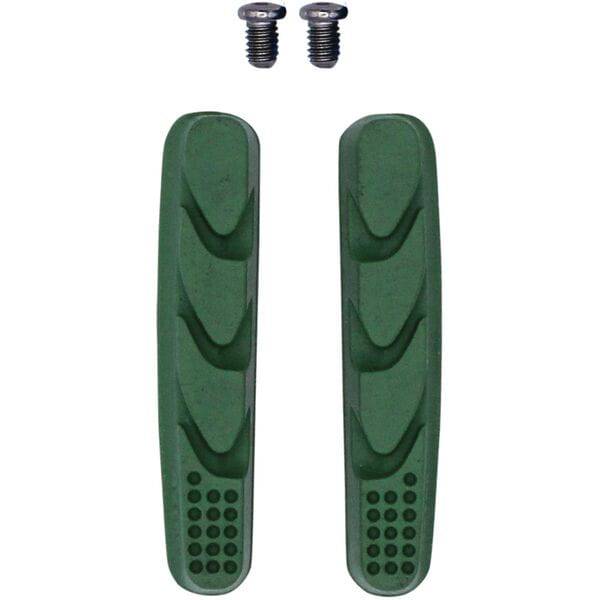 Aztec ceramic brake pads inserts for Shimano and third-party calipers, showcasing the components for bicycle braking systems.
