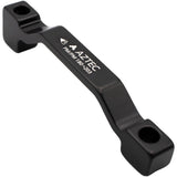 Aztec PM7 adapter for 180mm post mount frame and fork, compatible with 203mm rotor, shown on bike component with mounting details