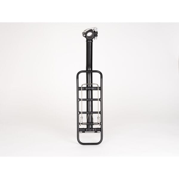 Black M Part Tour AVS seatpost rear pannier rack with AVS-compatible bag attachments for bike accessories.