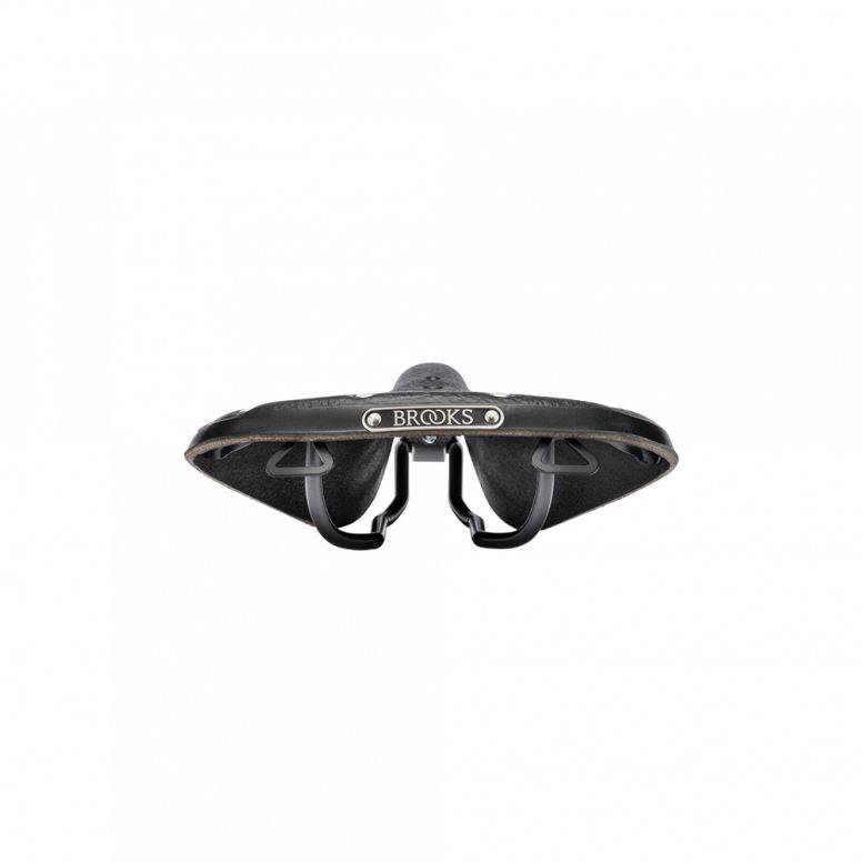 Brooks B68 leather city bike saddle with rear bag loops, designed for comfort on urban cycling trips.