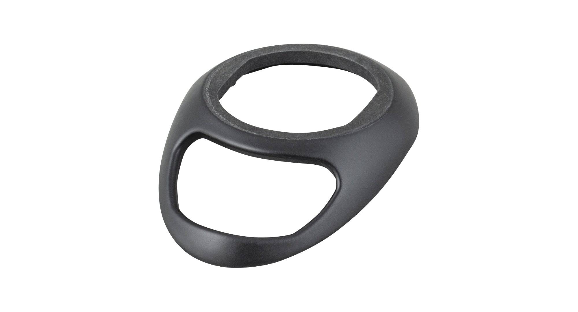 Black Trek Road Bike integrated headset cable routing spacer for smooth steering, shown installed on a road bike component.