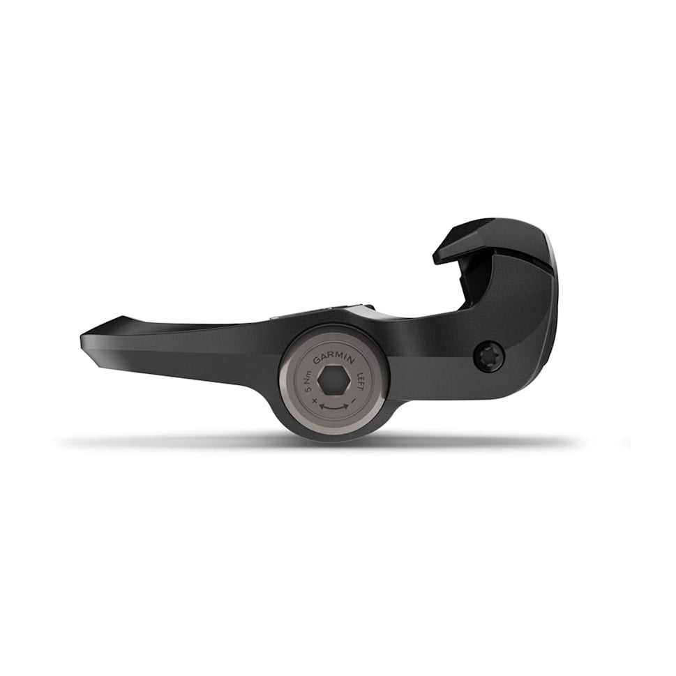Garmin Rally RK110 single-sensing power meter cycling pedals with cleats and pedal body design for precise cycling performance.