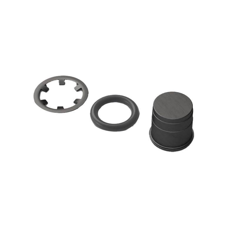 SwissStop E-Bike Magnet for CentreLock Catalyst Rotor, black, compatible with speed sensors, shown attached to rotor.