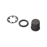 SwissStop E-Bike Magnet for CentreLock Catalyst Rotor, black, compatible with speed sensors, shown attached to rotor.