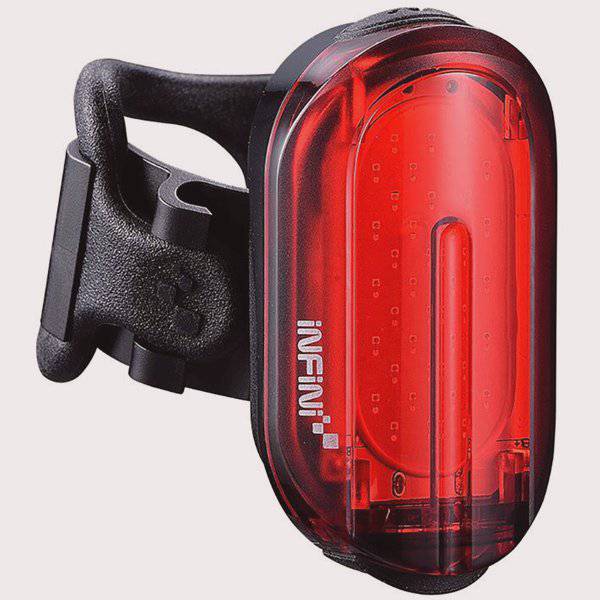 Infini Rear Lights - Olley super bright micro USB rear light with QR bracket black with red lens | Swinnerton Cycles
