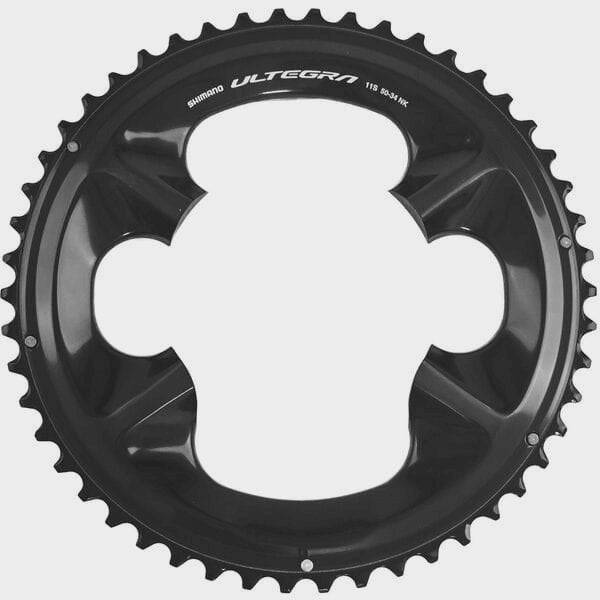 Shimano Ultegra FC-08 11-speed 50T outer chainring for 50/34T crankset, cycling component with black finish and gear teeth.