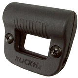 Rixen-Kaul KLICKfix Light Clip accessory securing front light to bicycle basket rim for safe visibility.