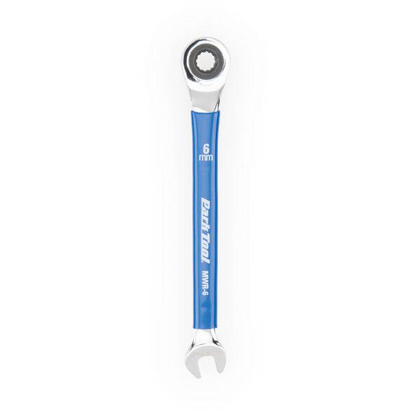 Park Tool MWR-6 6mm ratcheting metric wrench with two-way ratchet box ends for workshop repairs and bike maintenance.