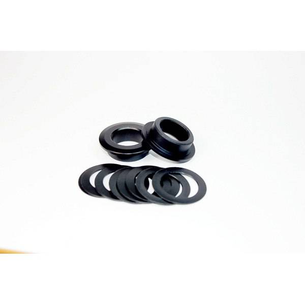 Wheels Manufacturing 386Evo to 24/22mm crank spindle shims for SRAM crank compatibility on a bicycle component.