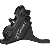 Shimano CUES BR-U6030 front calliper flat mount brake in black with mounting bolts, designed for 160mm rotors on bicycles.