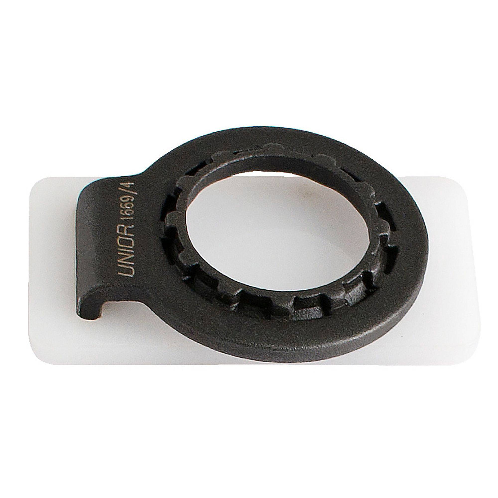 UNIOR 2-in-1 bike spoke and cassette lockring tool for bike maintenance, workshop quality tool in gray with black handle