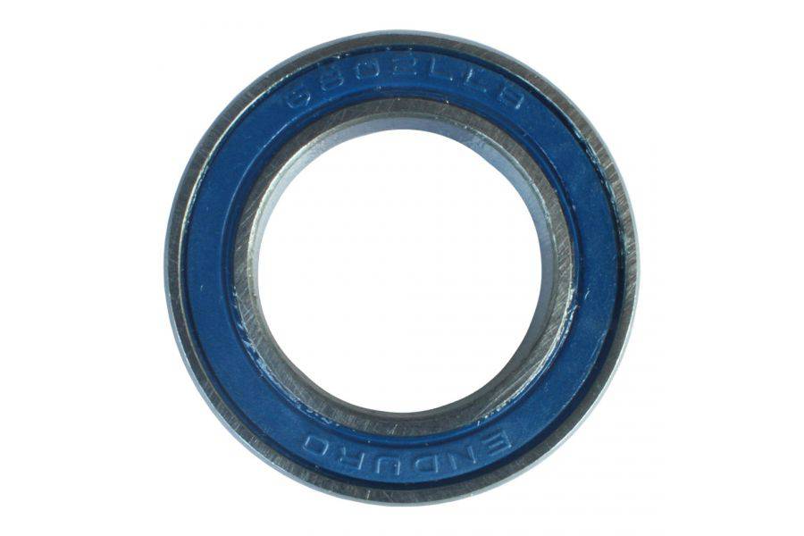 Enduro Bearings 6802 LLB ABEC 3 sealed cycling hub and bottom bracket bearing, 15x24x5mm size, in a natural metal finish