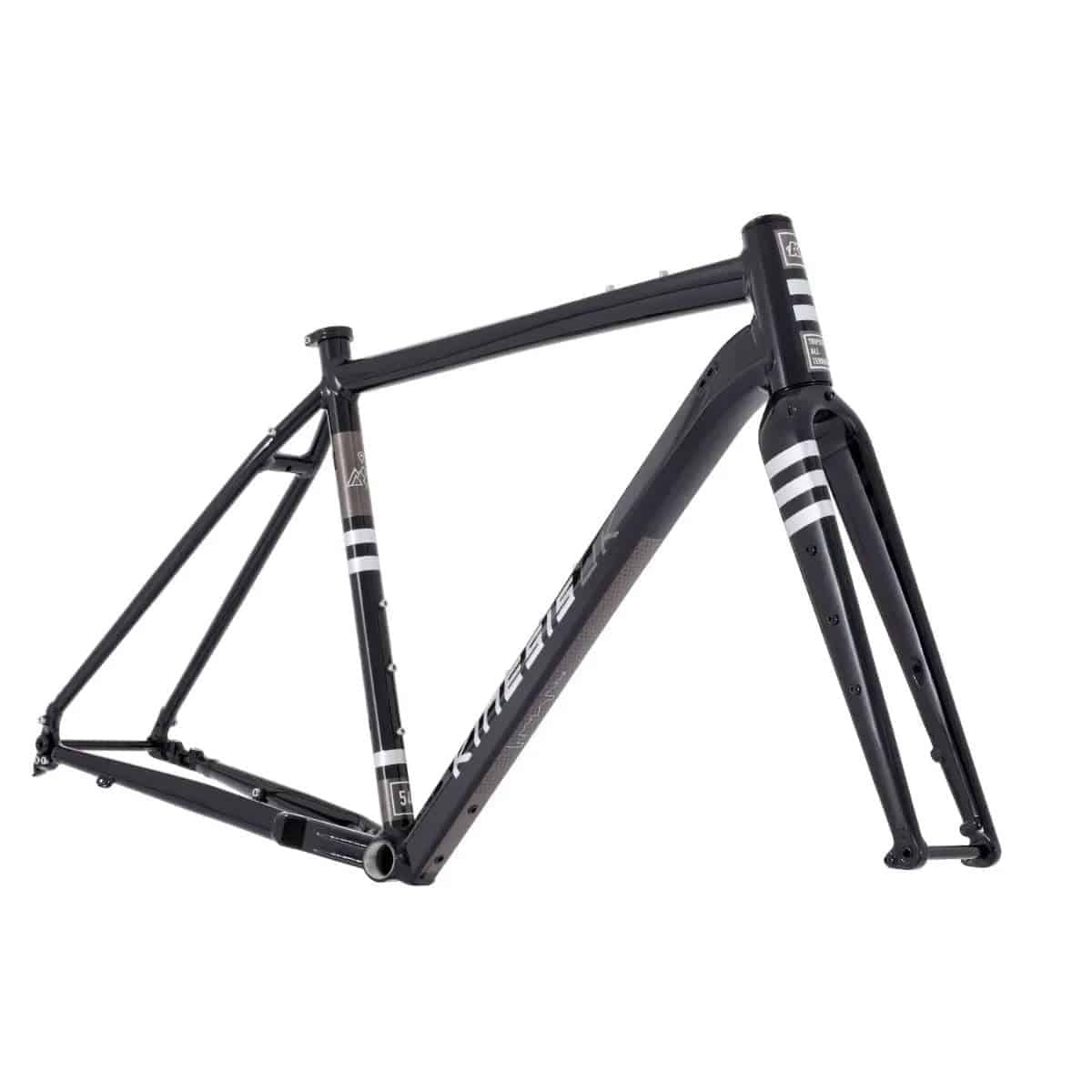 Kinesis UK Tripster AT Plus gravel and road frameset with carbon fork and cargo mounts, highlighting its durable bike frame design.
