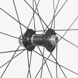 Shimano GRX WH-RX880 700C front wheel with 12x100mm E-Thru axle and center lock disc brake compatibility.