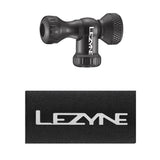 Lezyne Control Drive CO2 inflator pump in black with ergonomic handle and nozzle, designed for quick bicycle tire inflation.