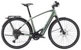 Trek FX+ 7 2025 e-hybrid bike with Shimano CUES U6000 system and disc brakes, shown with sleek frame and modern design.