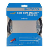 Shimano Dura-Ace 9000 road gear cable set with polymer-coated inners, black, for bicycle shifting components.