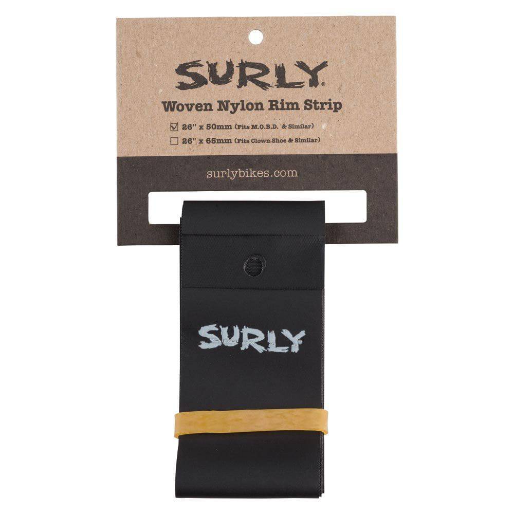 Surly MOBD Rim Strips, 50mm, for 80mm bike rims, providing durable protection and secure fit for cycling components.