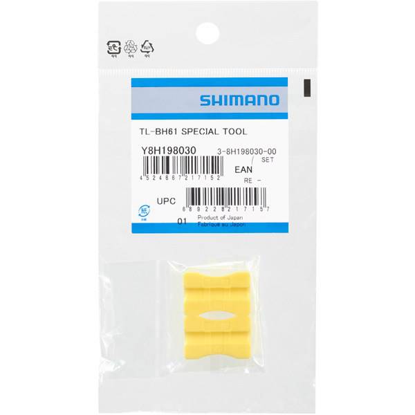 Shimano Workshop BH61 disc hose clamping tool for bicycle brake hose cutting and assembly in a workshop setting.