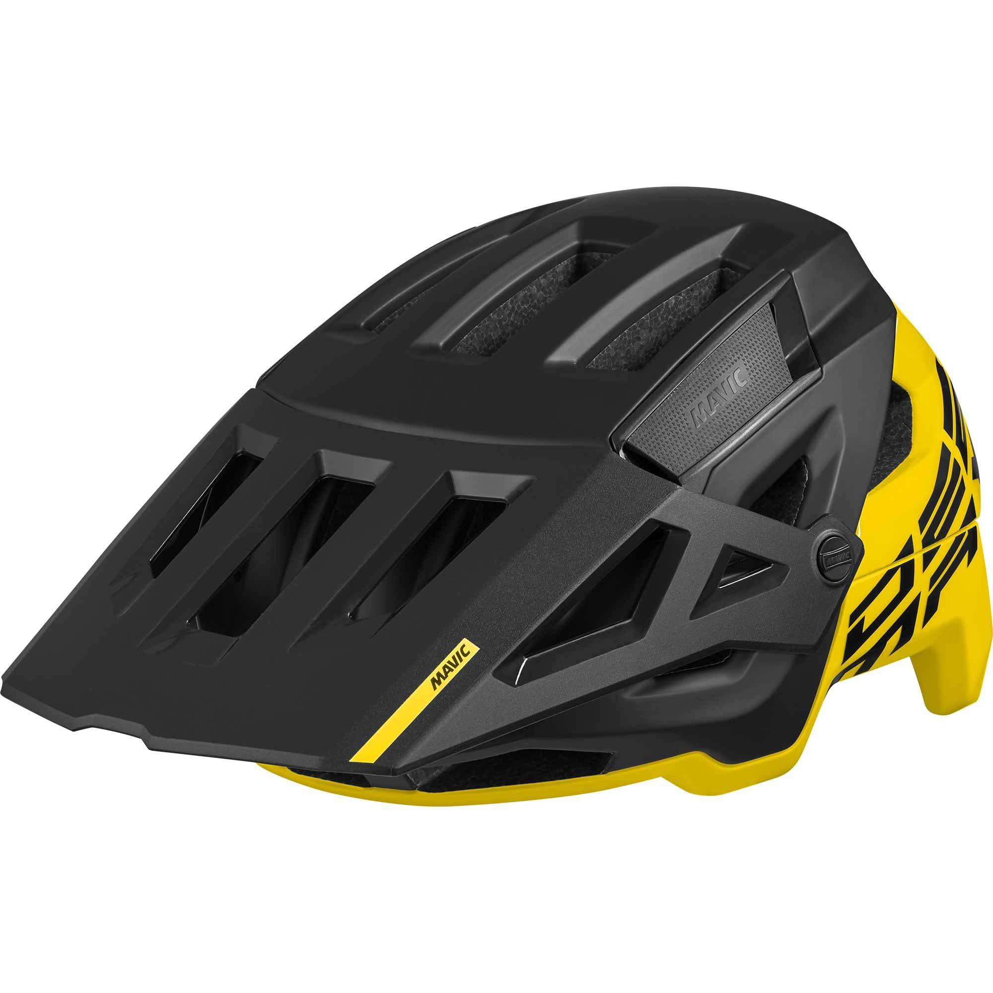 Mavic Deemax Pro MIPS mountain bike helmet with advanced protection and ventilation, shown from the side with adjustable straps