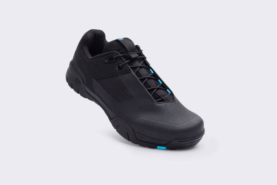 Crank Brothers Mallet E Lace MTB shoes with Match Box outsole, designed for mountain biking, showing the shoe's durable build and lacing.