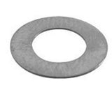 Fibrax stainless steel disc rotor shims, brake caliper spacers, pack of 10, for bicycle brake components.