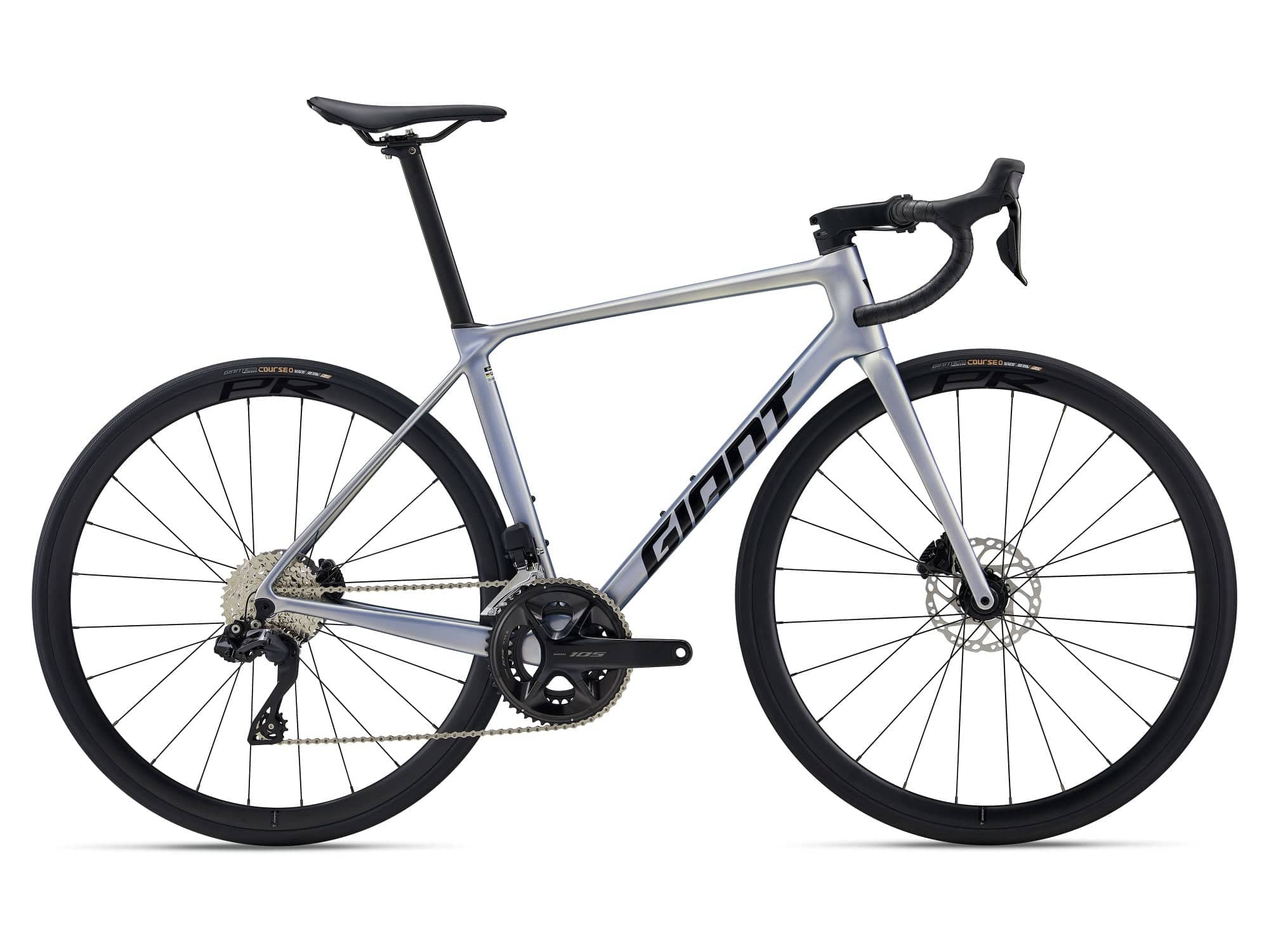 Giant TCR Advanced 1-PC road bike 2026 with tubeless WheelSystem, sleek frame, drop handlebars, and high-performance design.