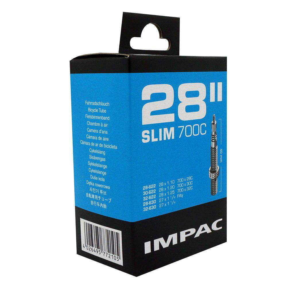 Schwalbe Impac AV28 700c inner tube for road and hybrid bikes, durable and puncture resistant bike inner tube.