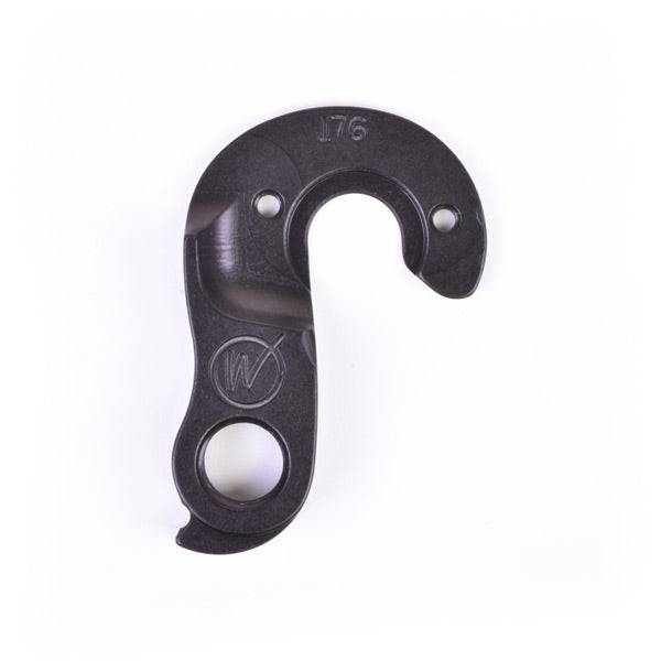 Wheels Manufacturing replaceable derailleur hanger dropout, CNC machined upgrade for bike components, shown in close-up.